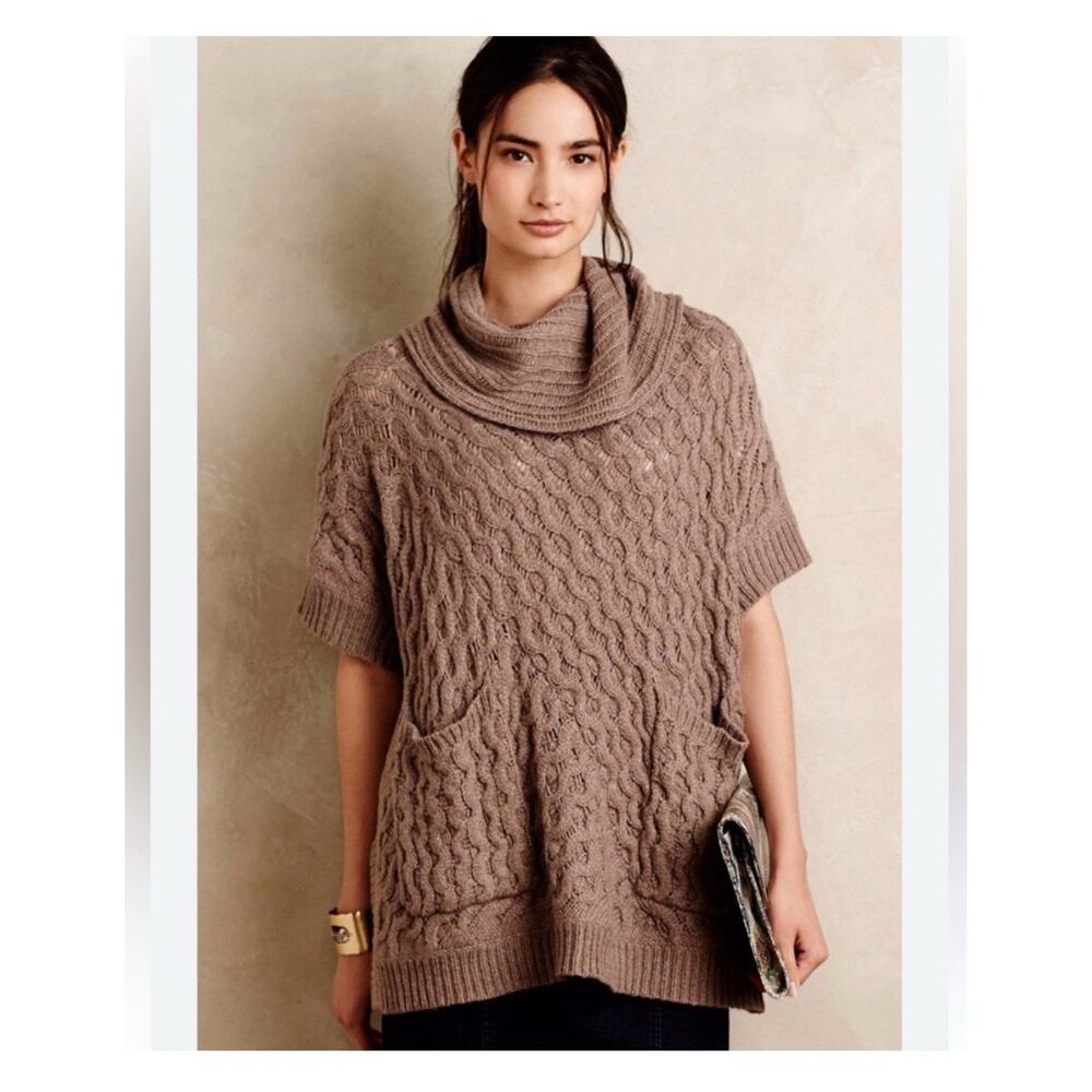 Anthropologie Angel of the North Bryson Cowl NeckPoncho Sweater Oversized M/L